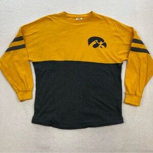 Iowa Hawkeyes Oversized Long Sleeve Yellow Shirt Size Small